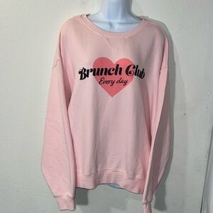 Wildfox Pink Oversized Long Sleeve Hoodie